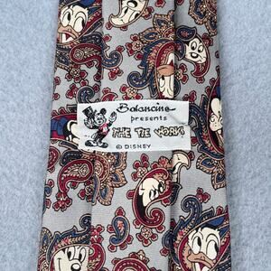 Balancine Disney The Tie Works Necktie Paisley Mickey Silk Made In USA Mens Tie